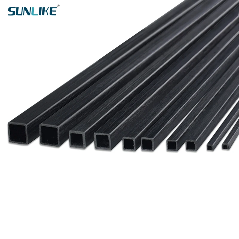 4pcs/Lot Carbon Fiber Square Tube Length 500mm Outer Diameter 3mm 4mm 5mm 6mm 8mm 10mm Carbon Square Tube