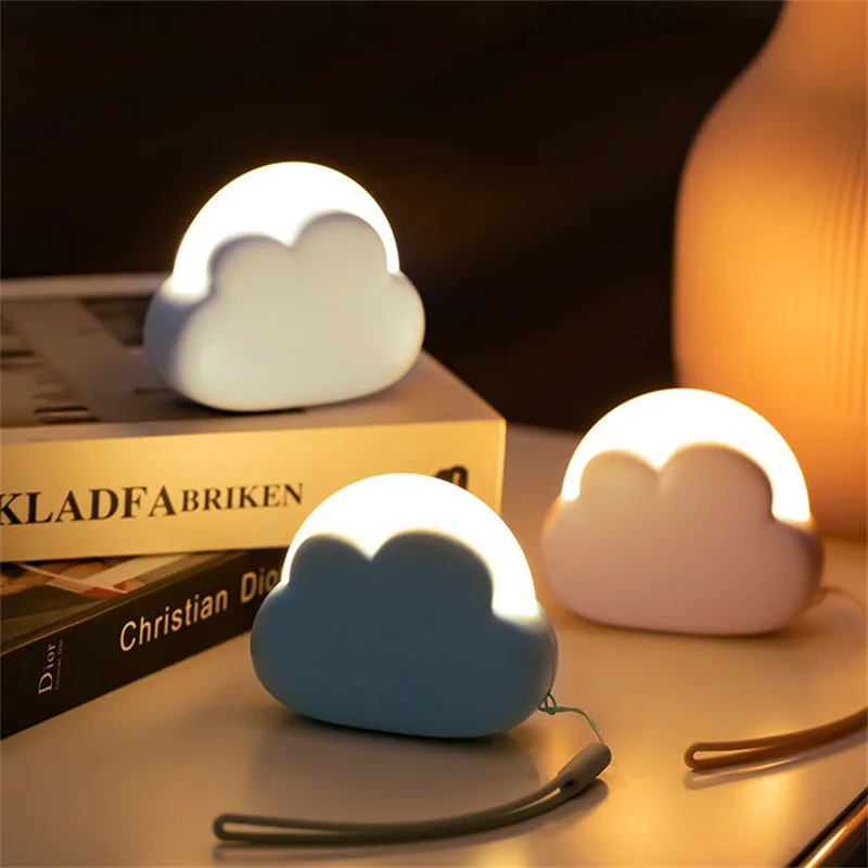 Mini Cloud Night Light Bedroom Desktop Decorative Table Lamp Birthday Gift for Kids Usb Charging Cute Nightlamp Nusery Lighting