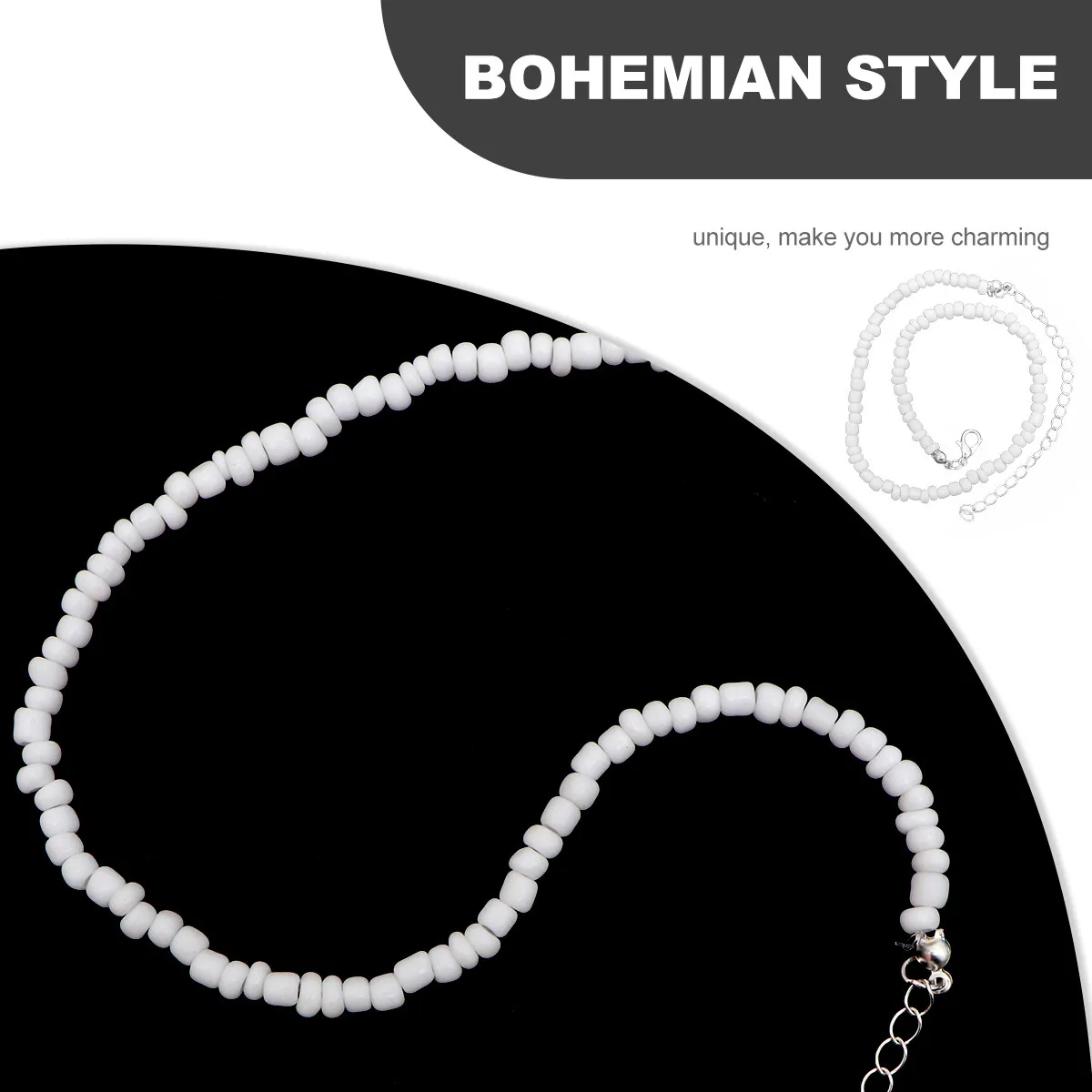 1Pcs Bohemian Neckchain Handmade Short Stylish Necklace Universal Beads for Women Beach Casual Vacation Jewelry Gift