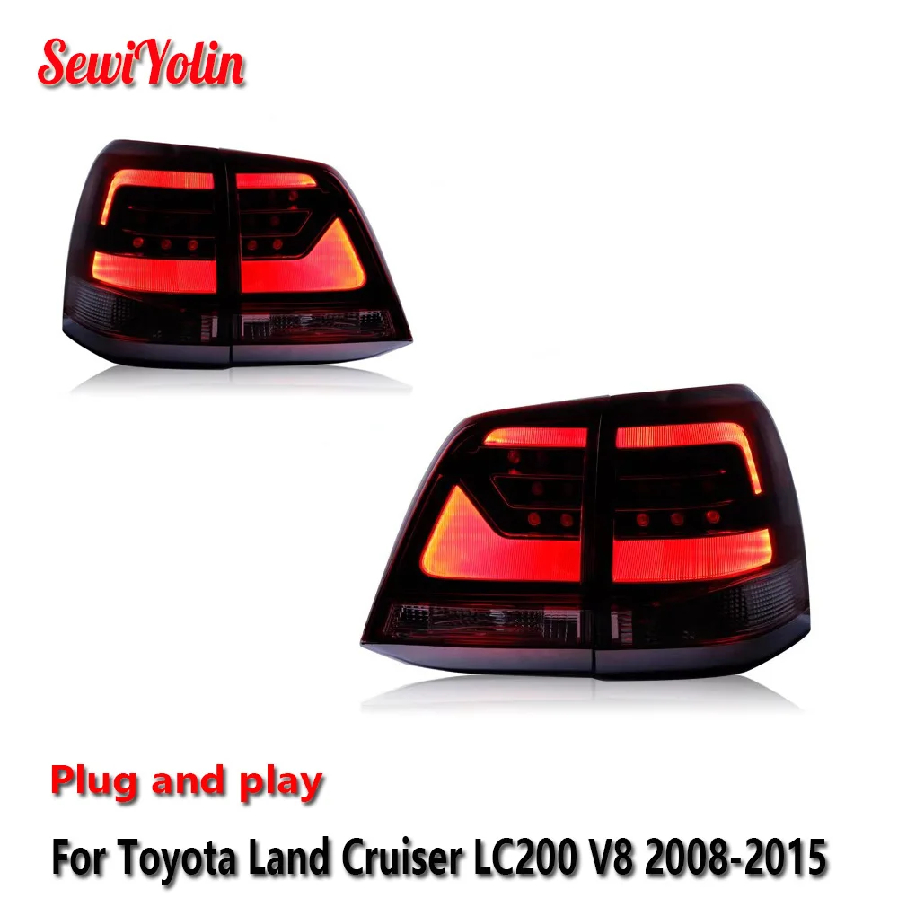 Car LED Tail Light Accessories For Toyota Land Cruiser LC200 V8 2008-2015 Rear Fog DRL Brake Turn Signal Lamp Plug and Play