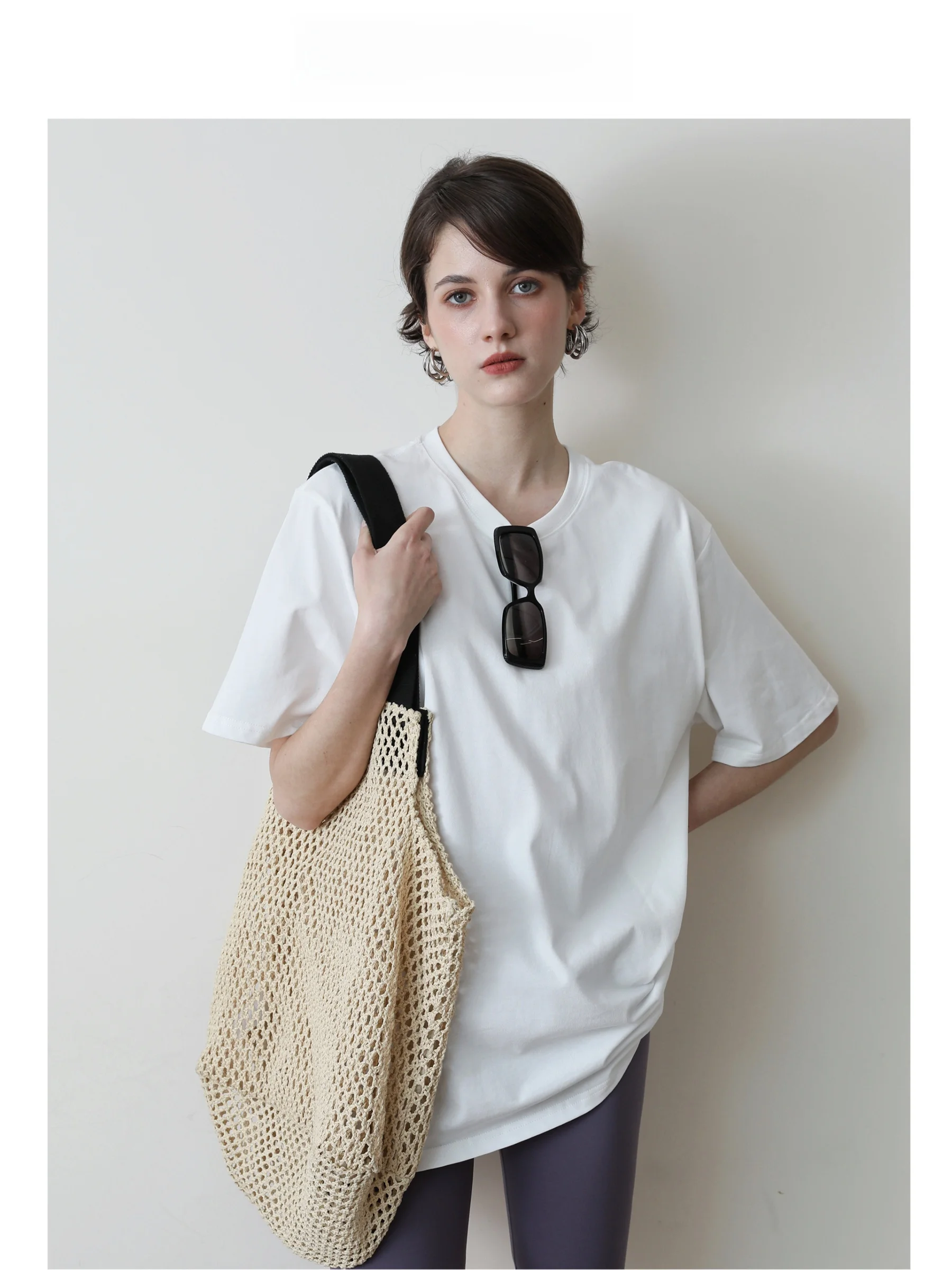 

3HLADY Универсальная футболка с художественным абстрактным принтом, белая, с круглым вырезом, свободного кроя, из хлопка, женская, летняя, в стиле Cleanfit