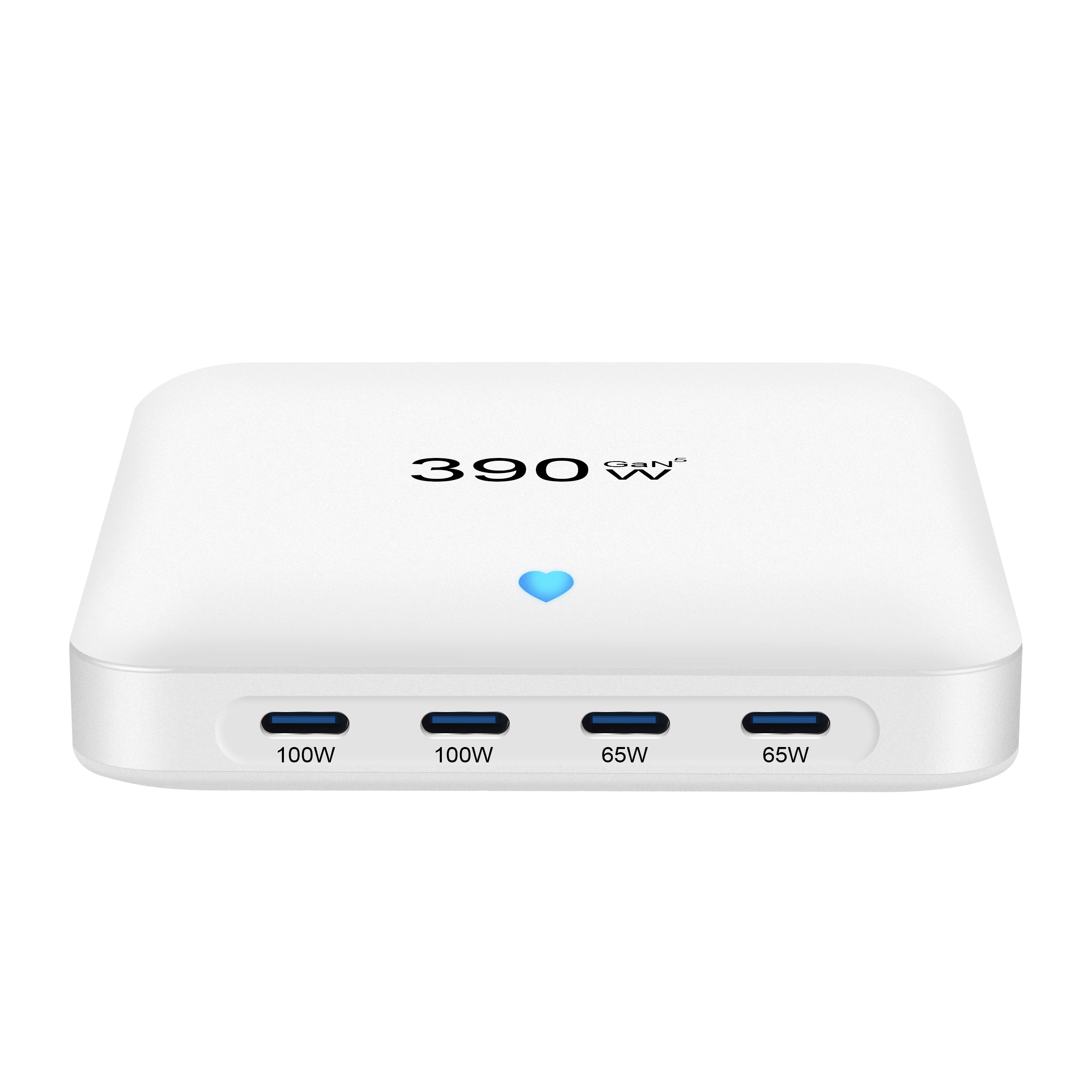 390W GaN Desktop Charger 8-port Type C PD Charger 3.0 Type C Portable Fast Phone Charger For Samsung Iphone17 16 15 Pro Max