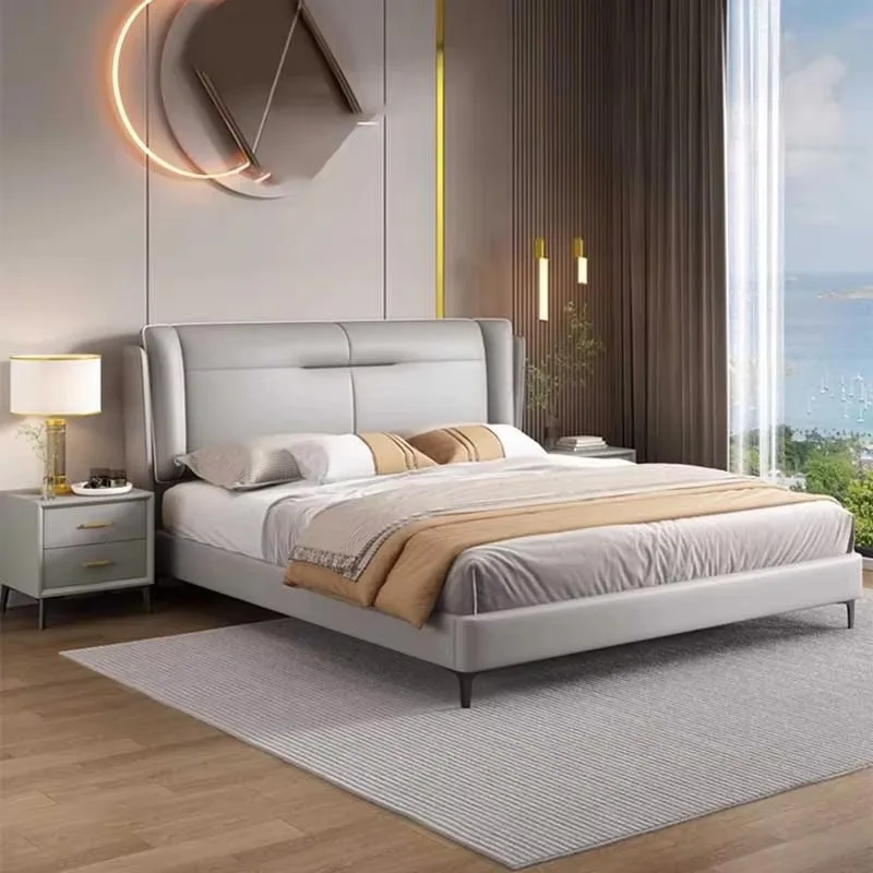 

High End Master Double Bed Designer King Size Castle Luxury Twin Bed Frame Aesthetic Shelves Modern Cama De Casal Furniture