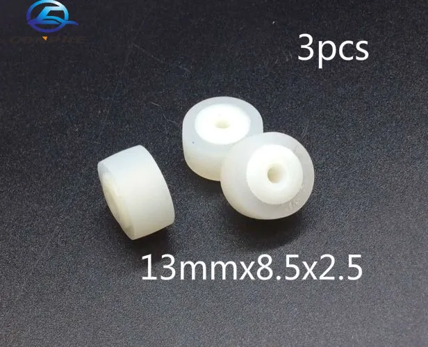 

3pcs 13mmx8.5x2.5 press wheel belt pulley rubber audio recorder cassette deck pinch roller tape Stereo player