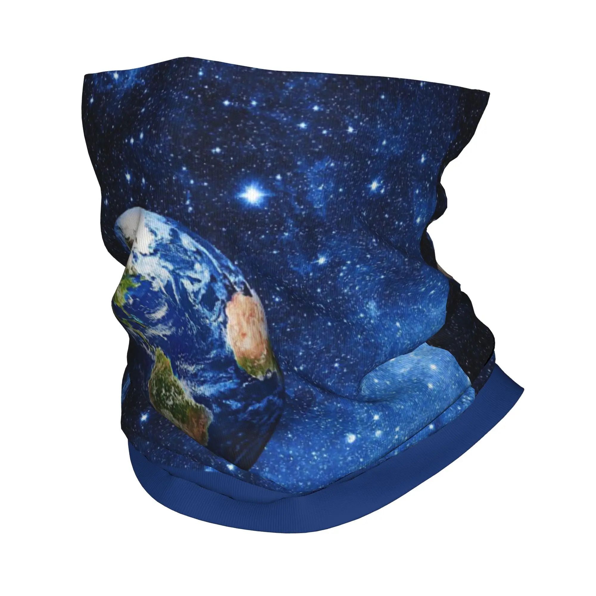 Custom The Earth in Space Winter Headband Neck Warmer Men Women Ski Cycling Tube Scarf Planeten Space Face Bandana Gaiter