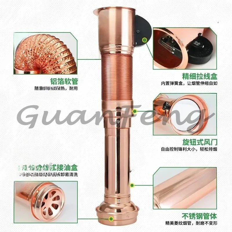 Ventilation system Upper exhaust flexible duct with fan exhaust pipe