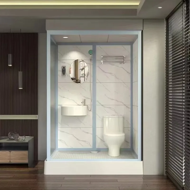 

New Modern Multi-Function Ready Made Outdoor Bathroom Unit Prefab Steel Wood Sandwich Panel Toilet Shower Container Home