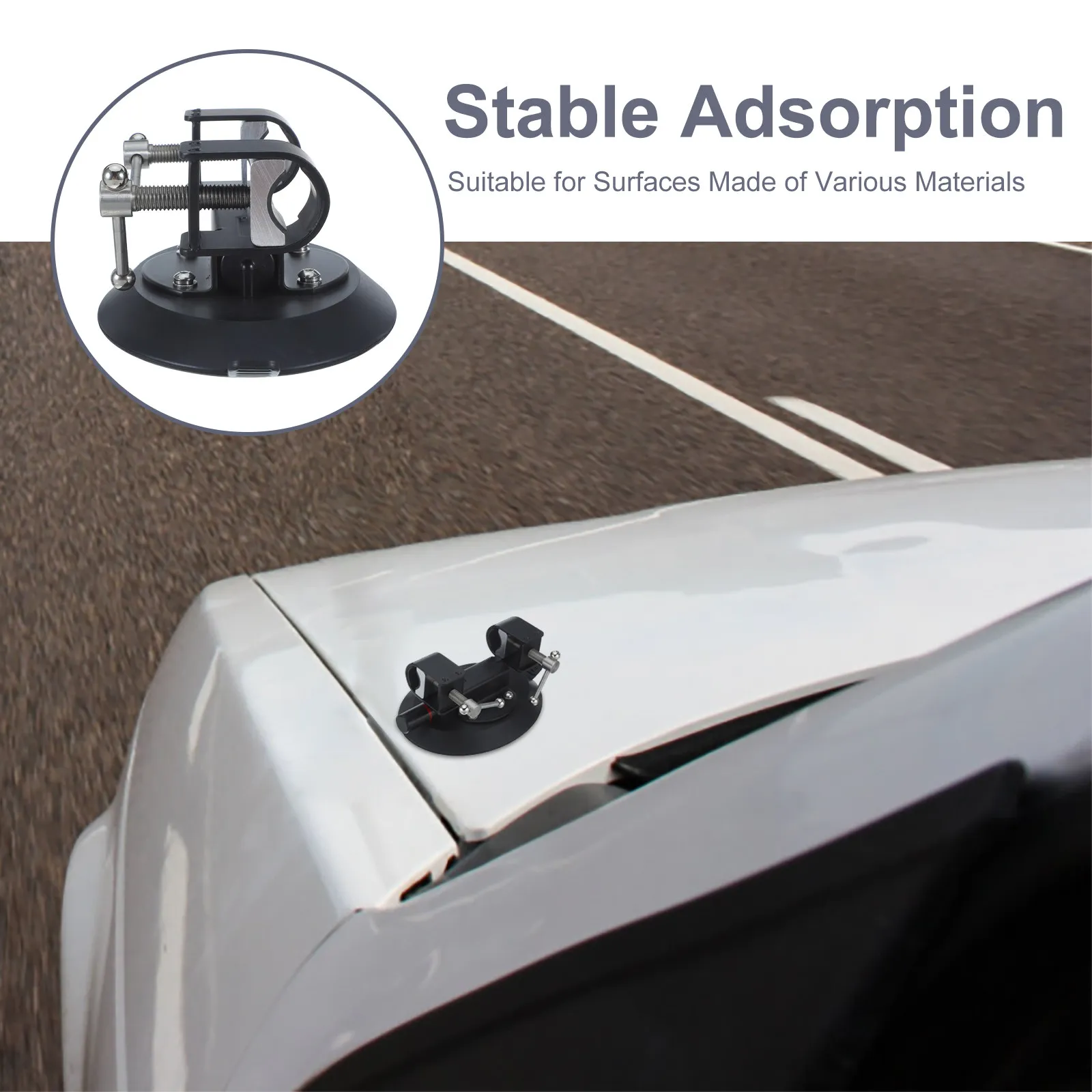 Suction Cup Flag Pole Mount Strong Grip Vehicle Flagpole Holder No Drilling for Car Truck Rv Boat Outdoor Advertising Display - view 5