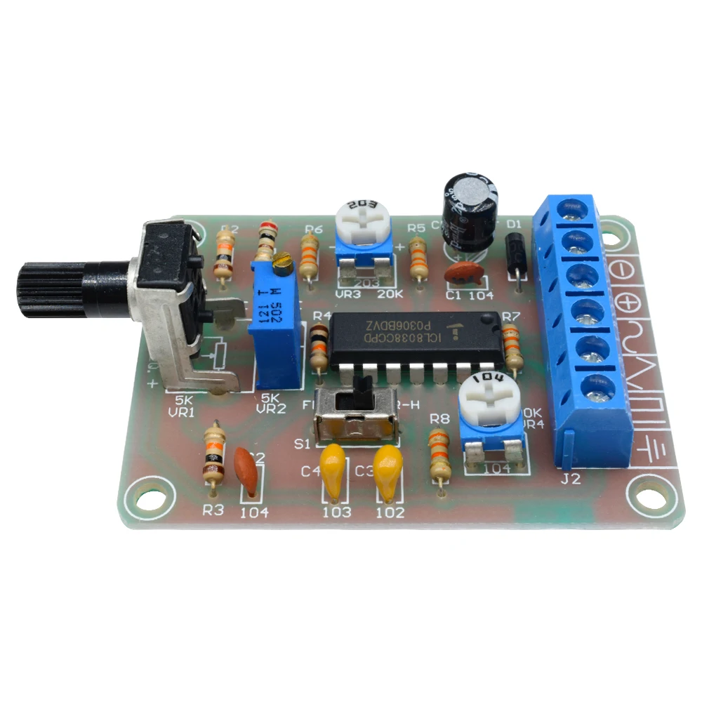 50-5khz icl8038 chip asic monolítico função módulo gerador de sinal entrada 12v dc kit diy triângulo quadrado senoidal