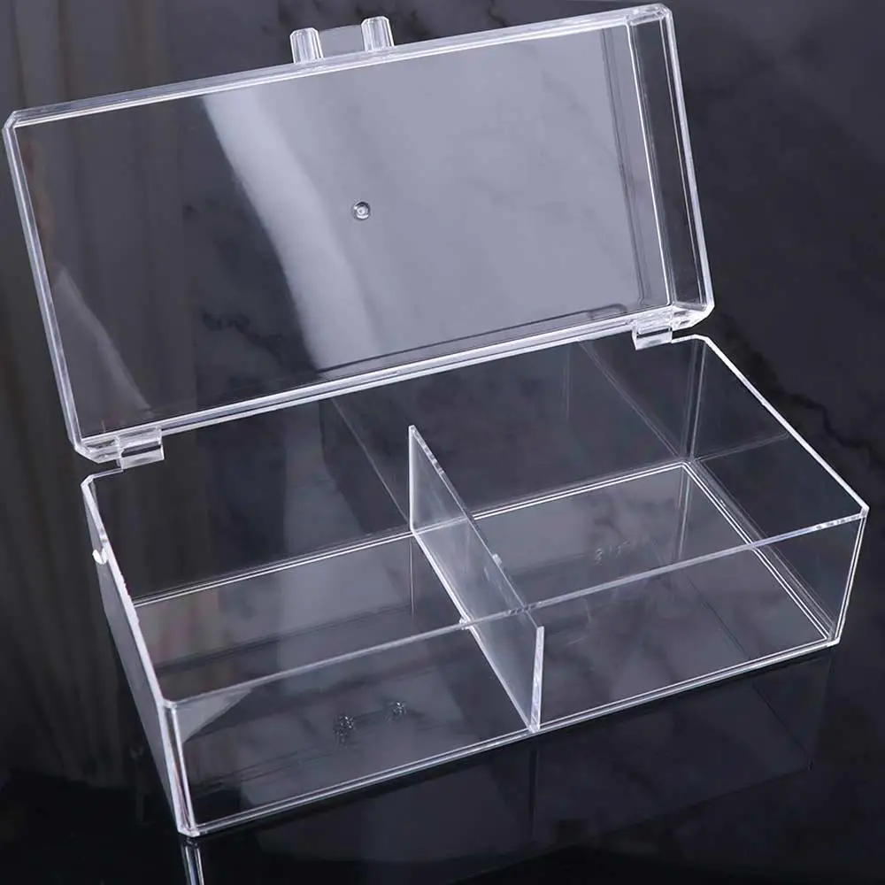 Large Capacity Photo Card Storage Box Acrylic Saving Space Card Storage Box Clear Rectangular Make Up Organizer