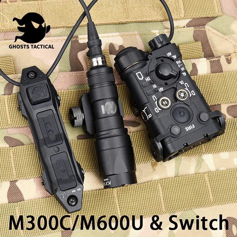 

WADSN NGAL Tactical Metal Laser Red Blue Green Dot Airsoft Sight IR Pointer M300A Surefir M600C MINI Scout Light Switch20mm Rail