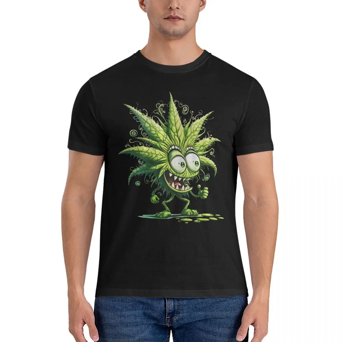 Novelty Is It 420 Yet - POT HEAD - Cute And Humorous Marijuana Cartoon Weed T-Shirts for Men Crewneck Cotton T Shirts