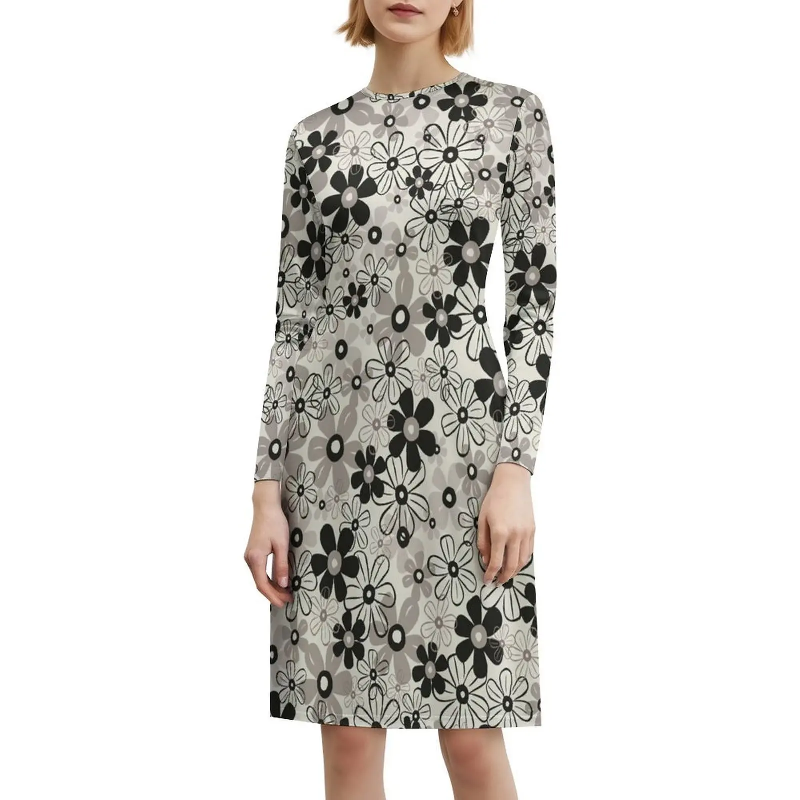 الربيع في جورب فستان سموك الأزهار للنساء الربيع الصيف فستان كاجوال للحزب كاف نمط الاسكندنافية السويد الدنماركية