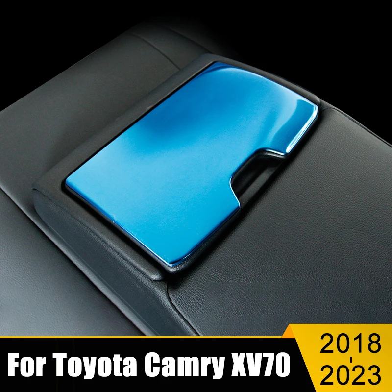 

Car Accessories For Toyota Camry XV70 2018-2020 2021 2022 2023 Stainless Car Rear Seat Water Cup Holder Decorative Cover Sticker