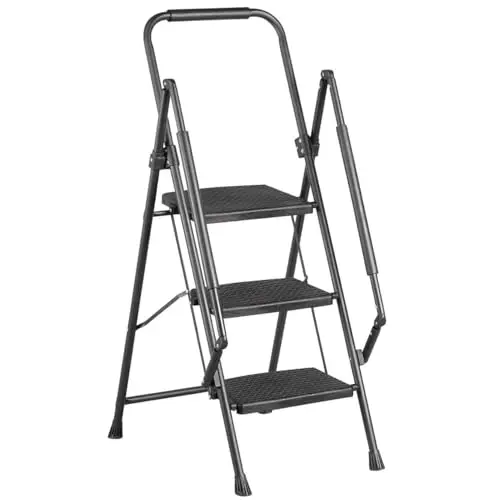 3 Step Ladder with Padded Handrails, Maintenance | Three Tier