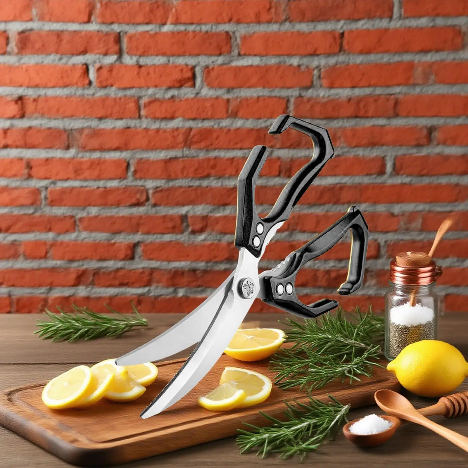 

Кухонные ножницы для еды 2 в 1, ножницы для мяса с крекеркой из грецкого ореха, универсальные ножницы, кухонная утварь из нержавеющей стали для столовой
