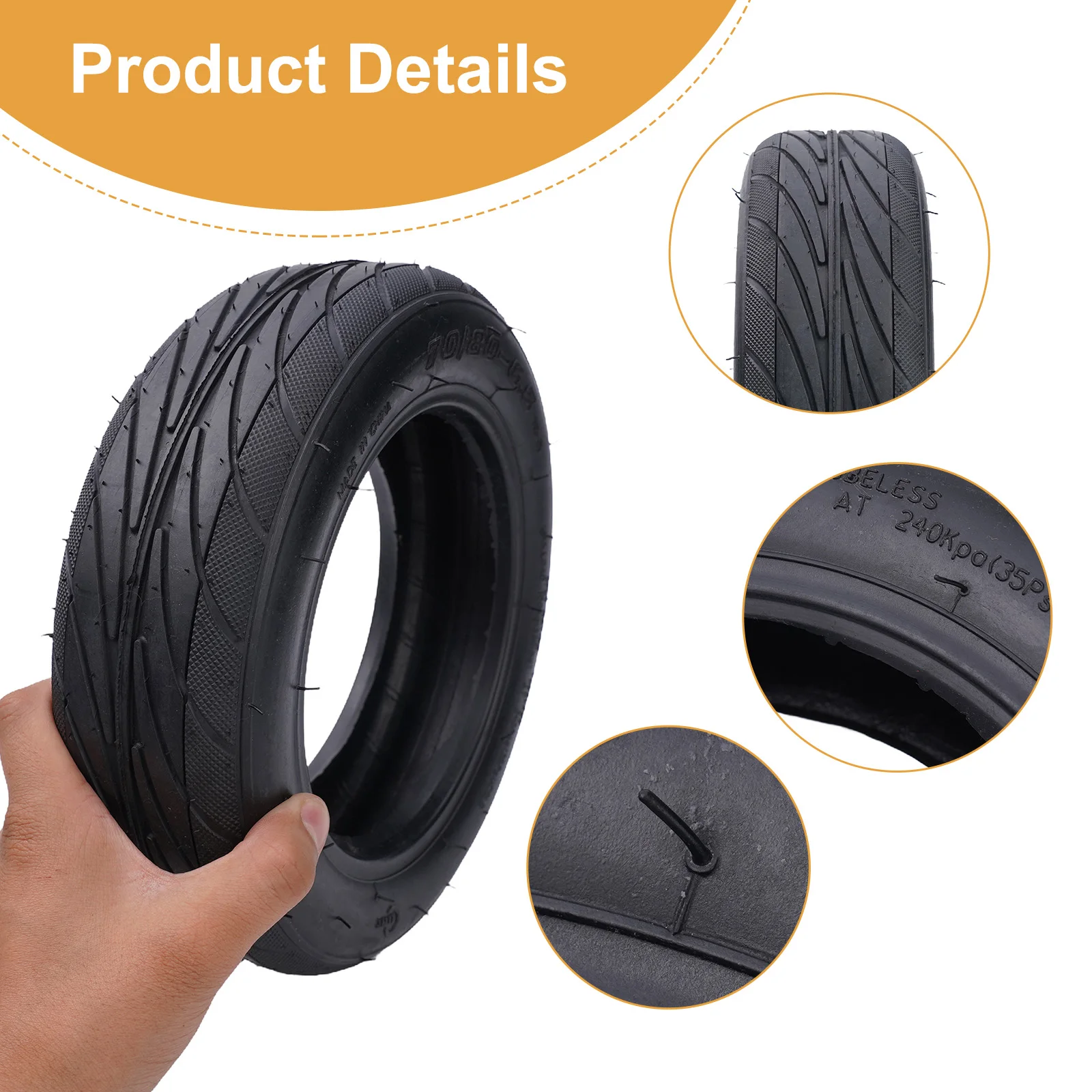 

Upgrade Your For Electric Scooter's Tire to a 10 Inch Tubeless Tire 70806 5 Vacuum Tyre Reliable and Easy to Install