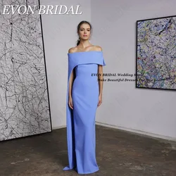 EVON BRIDAL Off Shoulder Evening Dress For Woman Boat Neck Mermaid Satin Formal Occasion Dresses Floor Length Party Gown Custom