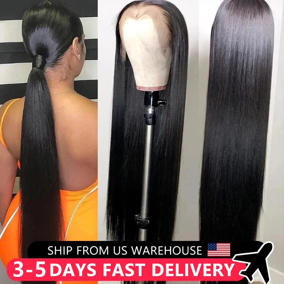 Straight Human Hair Wigs 360 Full Lace Front Indian Hair Wigs Transparent 180% Lace Closure For Women 13x4 13x6 Lace Frontal Wig