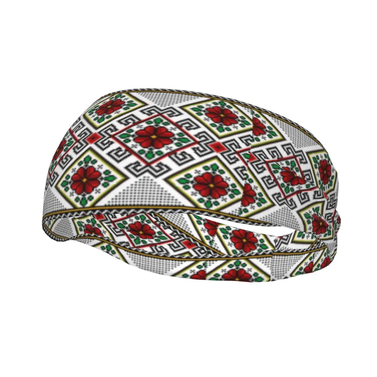 Custom Ukrainian Folk Ornament Sport Headbands for Women Men Stretchy Moisture Wicking Gym Sweatband