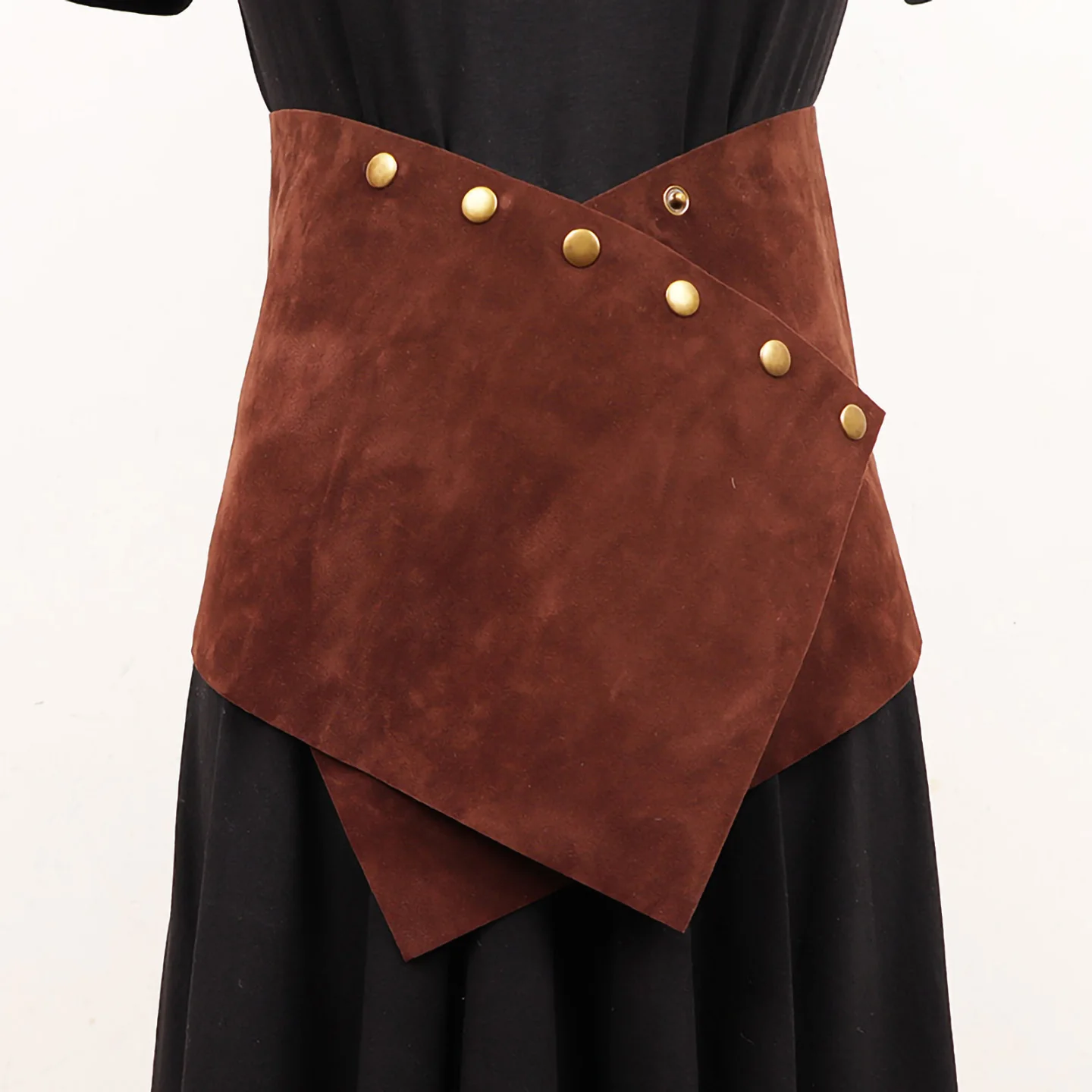 Vintage 19.5CM Wide Corset Waistbands for Women Luxury Design Suede Fabric Cummberbunds Snap Button Adjustable Cinturon Belts