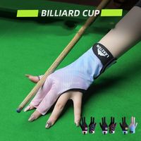 Three Finger Left Hand Billiards Gloves Wear-resistant Left Hand Snooker Glove Exposed Finger Unisex Three Cut Gloves