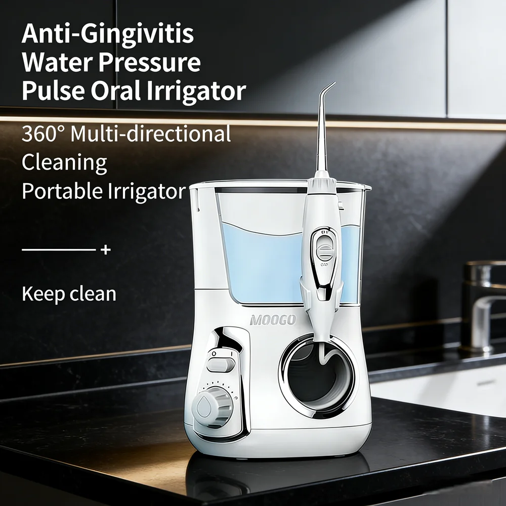 

Electric Large Tank Water Flosser 10 Modes 800ML Countertop Oral Irrigator Dental Health Maintenance Device 5 Nozzles