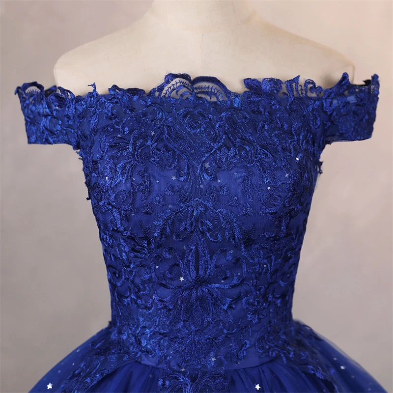 

Королевское синее вечернее платье на складе 15 платьев Quinceanera бальное платье дешевое платье 15-летнее платье для Quinceanera по индивидуальному заказу 2025