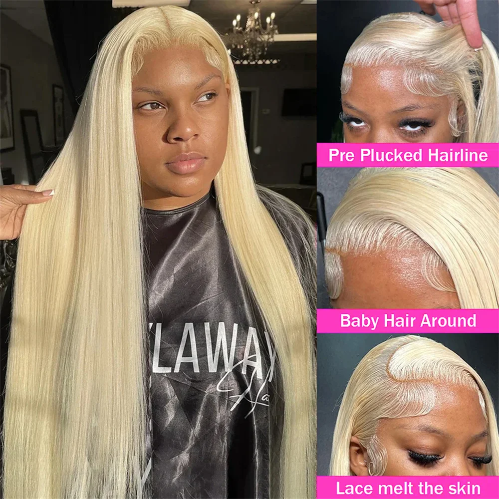 30 Inch 613 Honey Blonde Color Straight 13x4 Lace Front Human Hair Wigs For Women Brazilian 13x6 HD Transparent Lace Frontal Wig