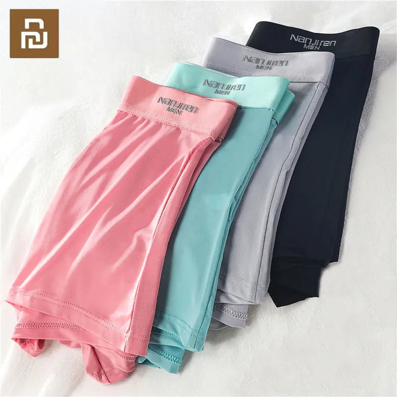 Xiaomi-bóxer de seda fina para hombre, ropa interior sin costuras, transpirable, pantalones cortos de colores sólidos, 1 ud.