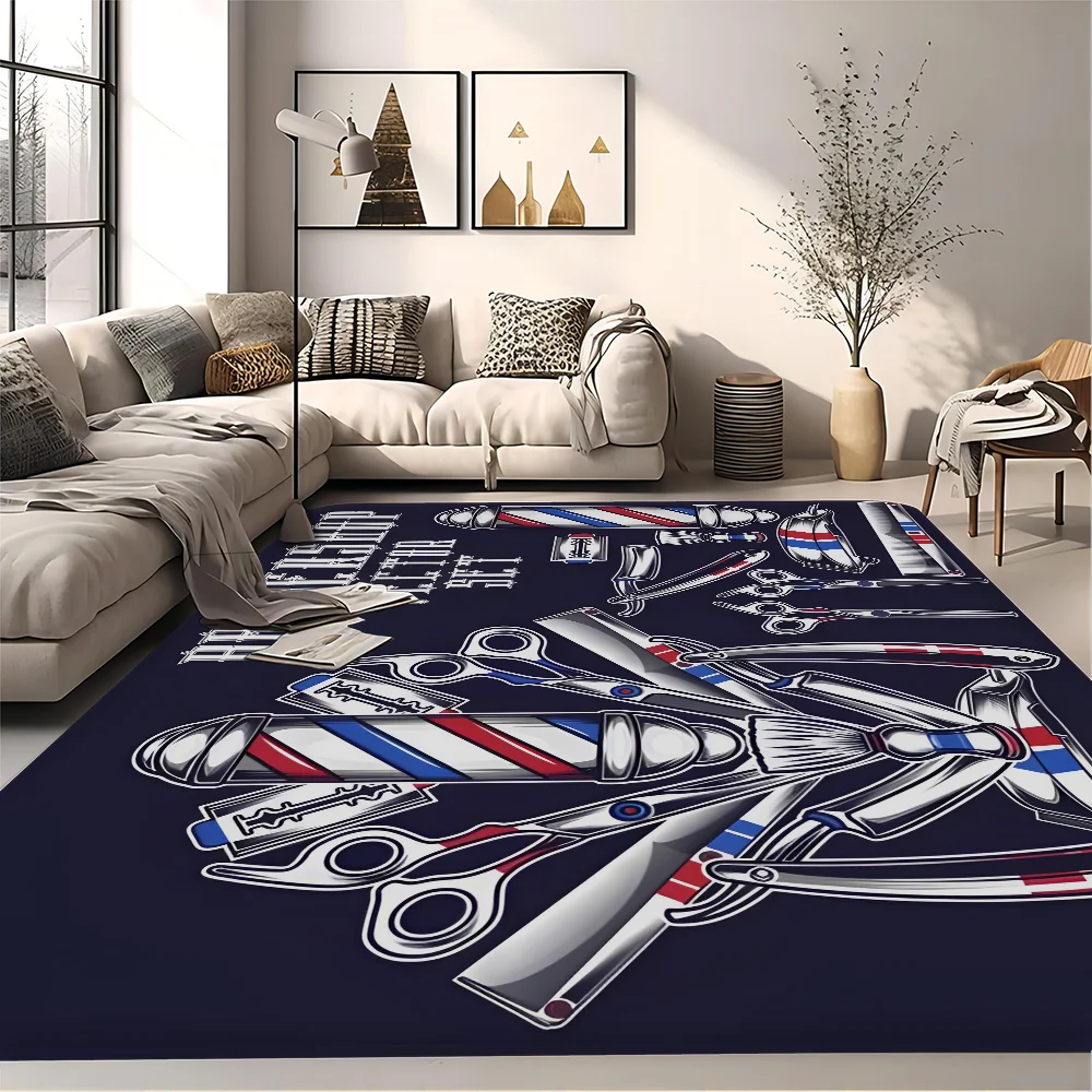 Barber shop retro  Floor Mat Bathroom Mat Kids Room Bedroom Decoration Balcony Anti-Slip Doormat Living Room Welcome Rug