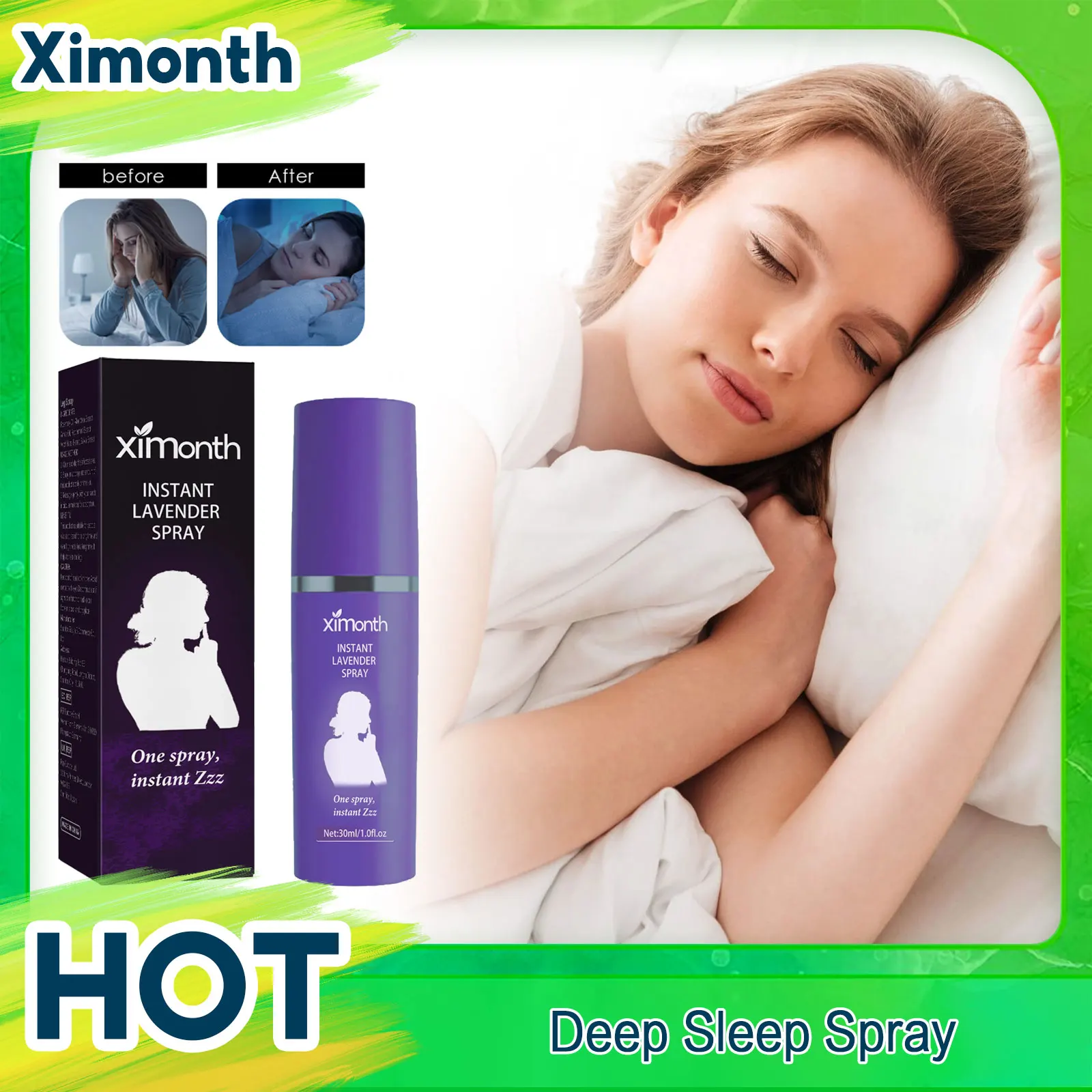 

Helping Sleep Spray Insomnia Treatment Promote Asleep Neurasthenia Soothing Anxiety Fatigued Relief Relax Lavender Sleep Spray