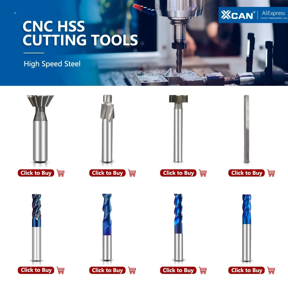 XCAN 4-schneidiger HSS-Fräser, 1,5–13 mm Schaftfräser, CNC-Maschinenfräser mit geradem Schaft, Metallschneider, Aluminium-Fräser – Detail 1