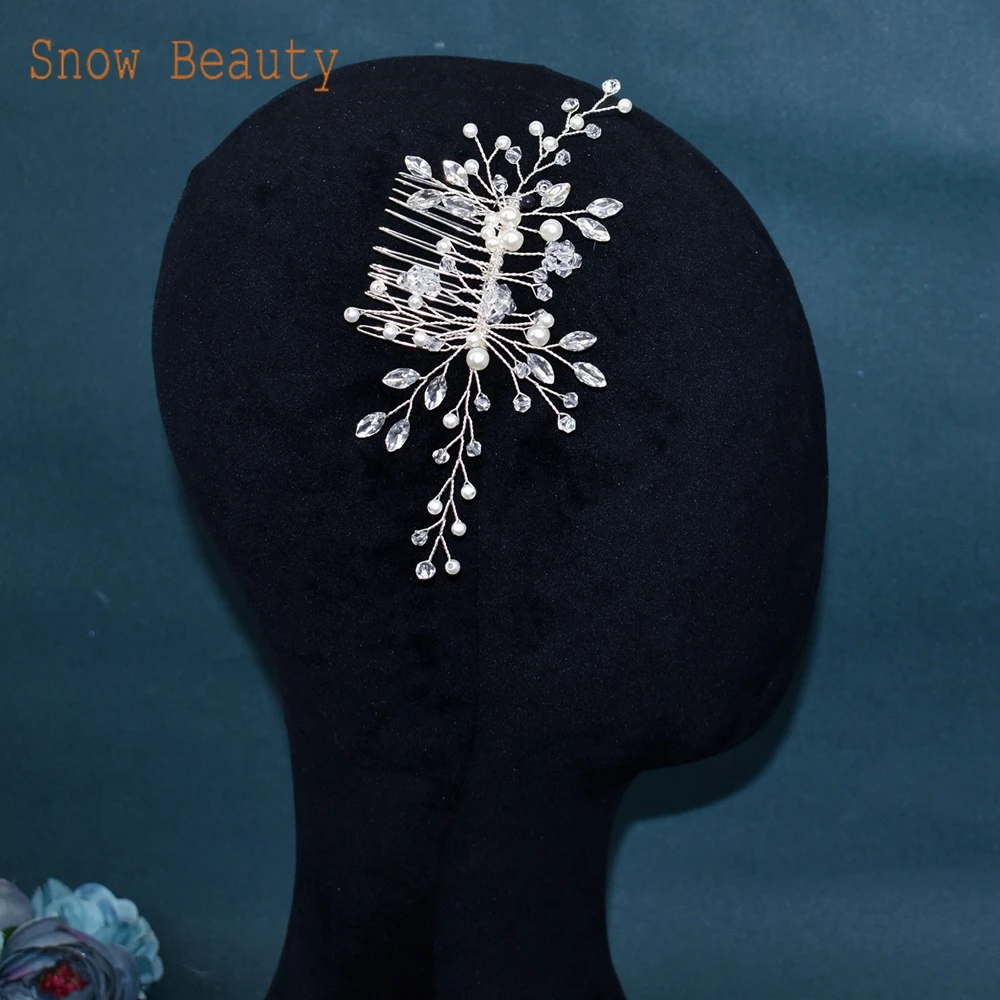 A486 Sliver Bruid Hoofddeksel Cadeau Bruiloft Haaraccessoires Elegante Crystal Bride Hair Kam Strass Bruids Haarclip Hoofddeksels