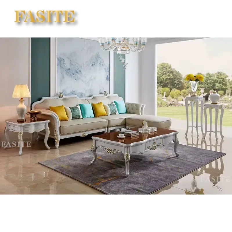 Modern Convertible L Shape Folding Corner Sofa Bed White Leather Space Saving Multifunctional Couch for Living Room Home