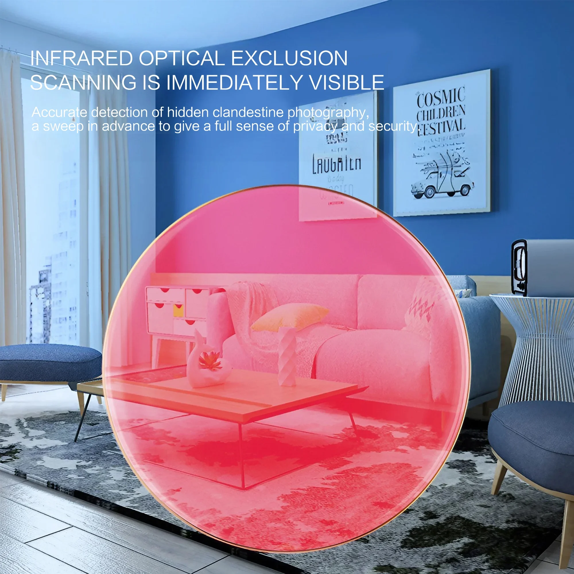 1 قطعة كاشف كاميرا محمول مضاد للتجسس جهاز مسح الأشعة تحت الحمراء المخفية للسفر في الفندق حماية أمن المكتب المنزلي #5