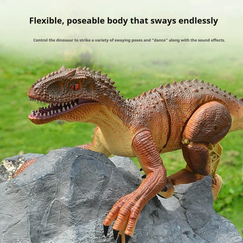 Generic Remote Control Dinosaur Toy Electric Walking Velociraptor Model With Sound Effect Interactive Gift For Boys New Model