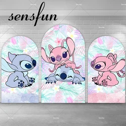 Lilo & Stitch Tropical Palm Leaves Arch Backdrop Cover for Girls Baby Shower Birthday Party Decoration Hawai Hula Summer Banner