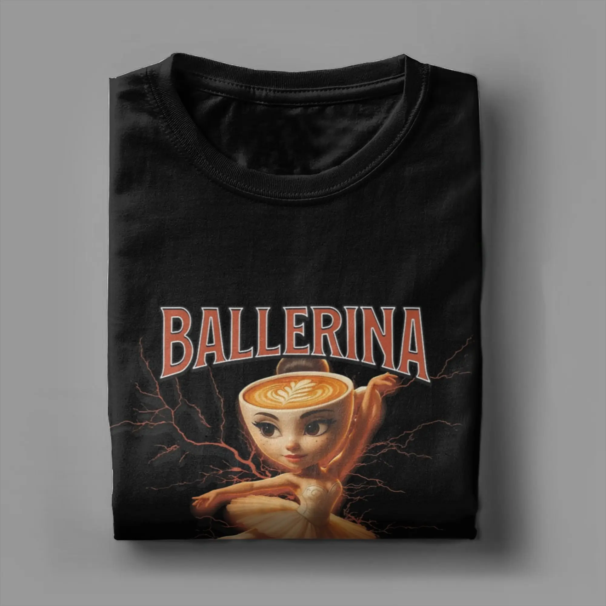 Ballerina Cappuccina Italian Brainrot Meme Men T Shirts  Casual Tees Short Sleeve O Neck T-Shirt Cotton 4XL 5XL 6XL Clothing