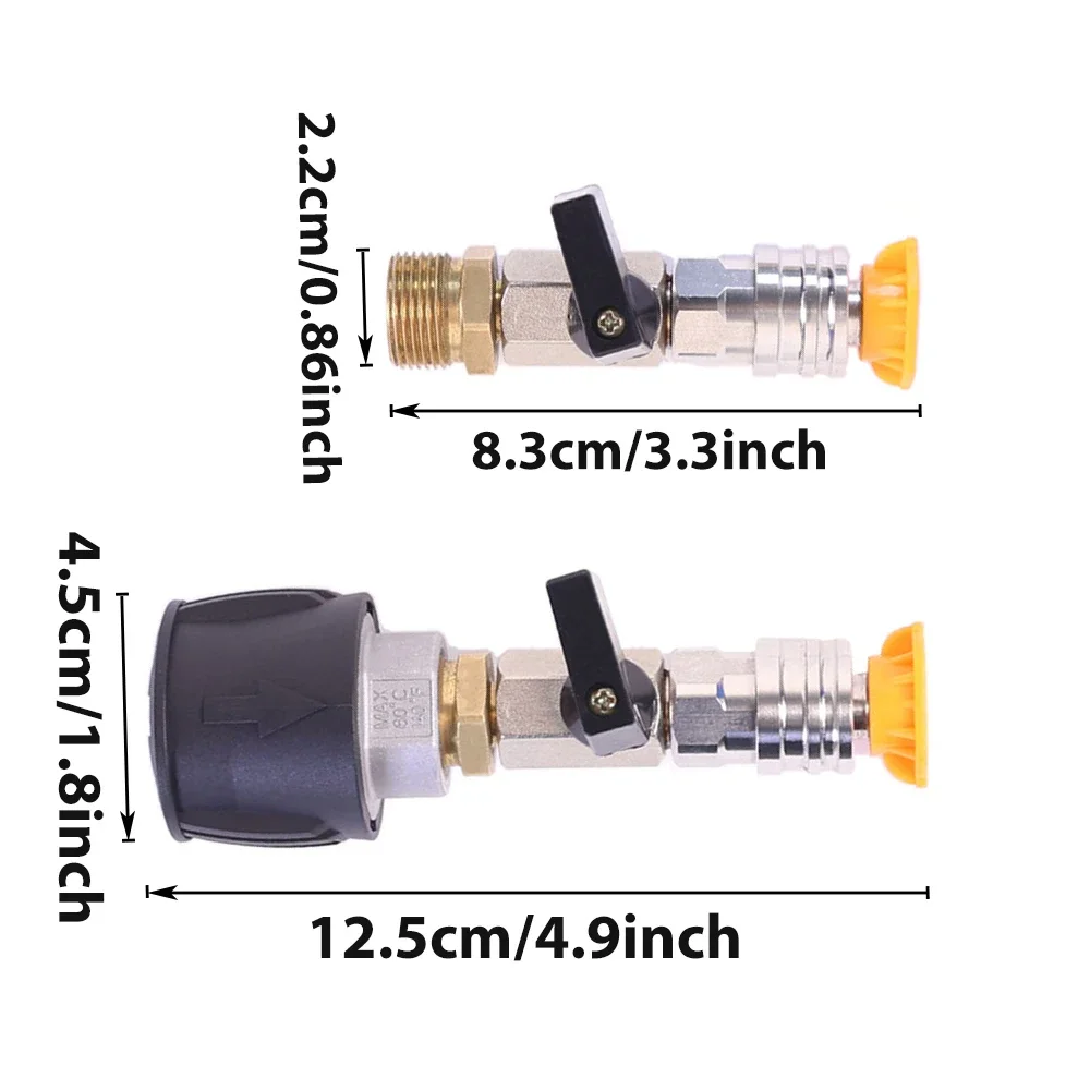 Hochdruckreiniger-Schlauchadapter 1/4 Zoll Schnellkupplung mit Ventil zur Steuerung des Wasserflusses für Kärcher, Lavor, Nilfisk, Parkside, Bosch AR-Schlauch – Detail 14