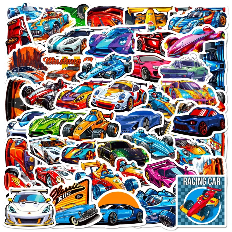 50PCS Cool Cartoon JDM Racing Stickers For Luggage Phone Case Laptop Notebook Decals Kids Gift