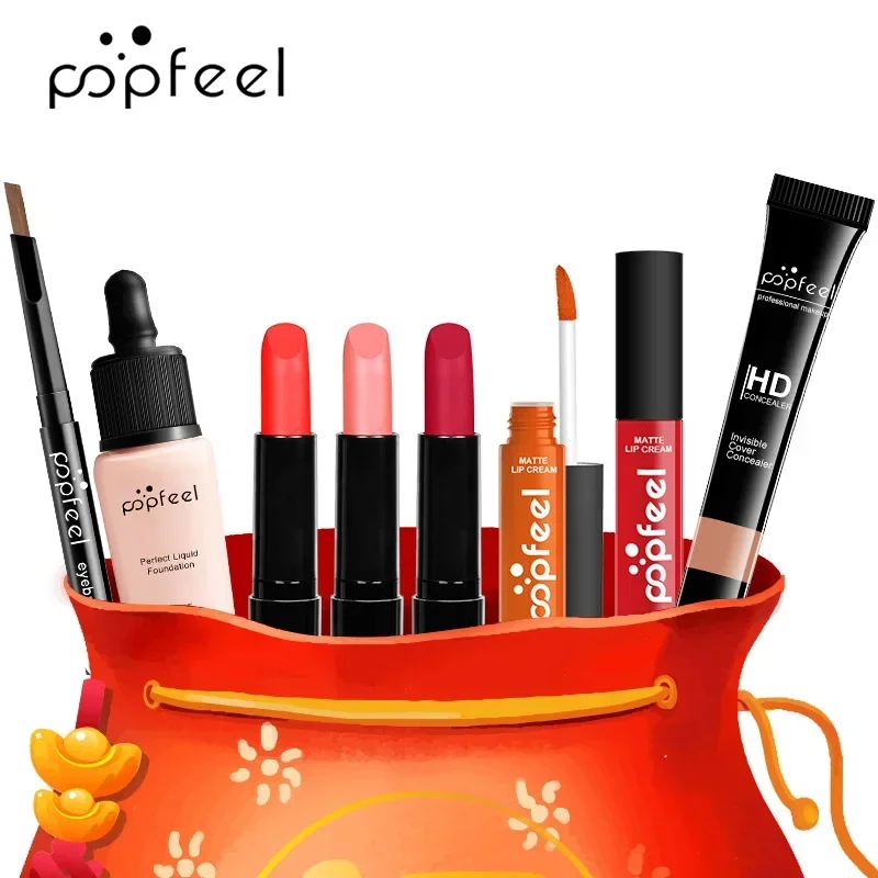 Best-Selling Popfeel Make Up Kit Full Set All in One Eyebrow Eyeliner Lipstick Lip Gloss Tint Concealer Luxe Sets Gift Women New