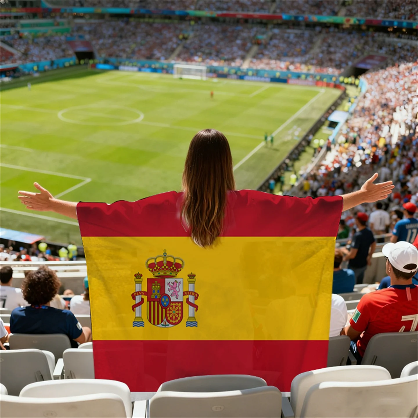 2026  Flag Football Fans Cheering Scarf Background Cloth Banner International Fans' Shoulder Wrap Cheerleading Supplies view 3