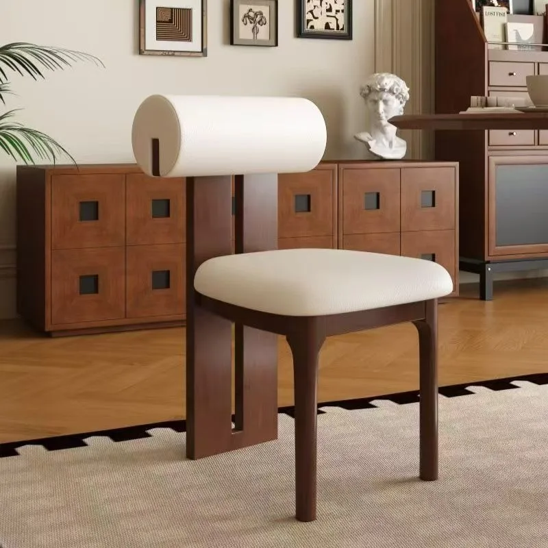 French retro dining chair home solid wood hippo dining chair cafe hotel homestay pick up