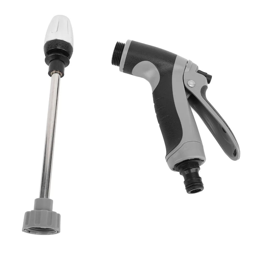 Plastic Garden Hose Nozzle Long Extension Rod Black Grey Garden Water Hose Nozzle Lightweight Easy Installation