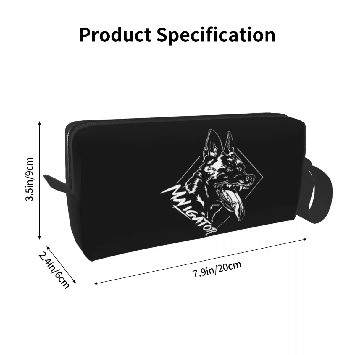 Maligator Belgian Shepherd Dog Malinois Portrait Makeup Bag Cosmetic Organizer Toiletry Cosmetic Bag Beauty Travel Pencil Case