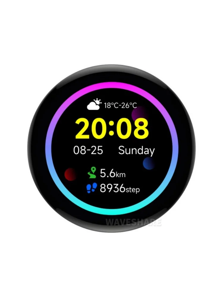 ESP32-S3 1.43inch AMOLED Display Development Board, 466×466, QSPI Interface Round Display, Accelerometer And Gyroscope Sensor