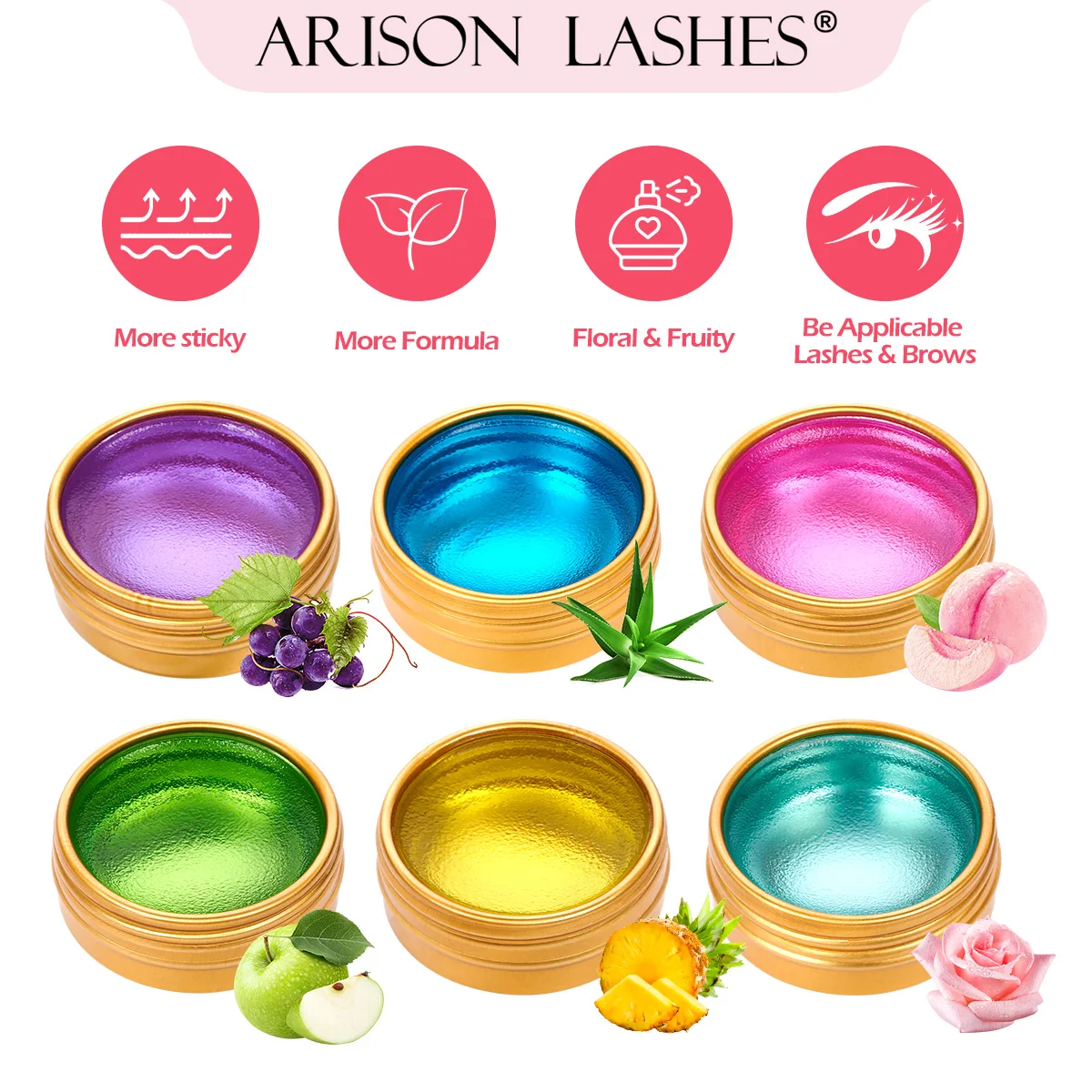 ARISON 10g Eyelash Lifting Glue Wax Non Irritation Strong Fixer Vegan Eyebrow Fixed Wax for Lash Lifting Kit with Small Brush