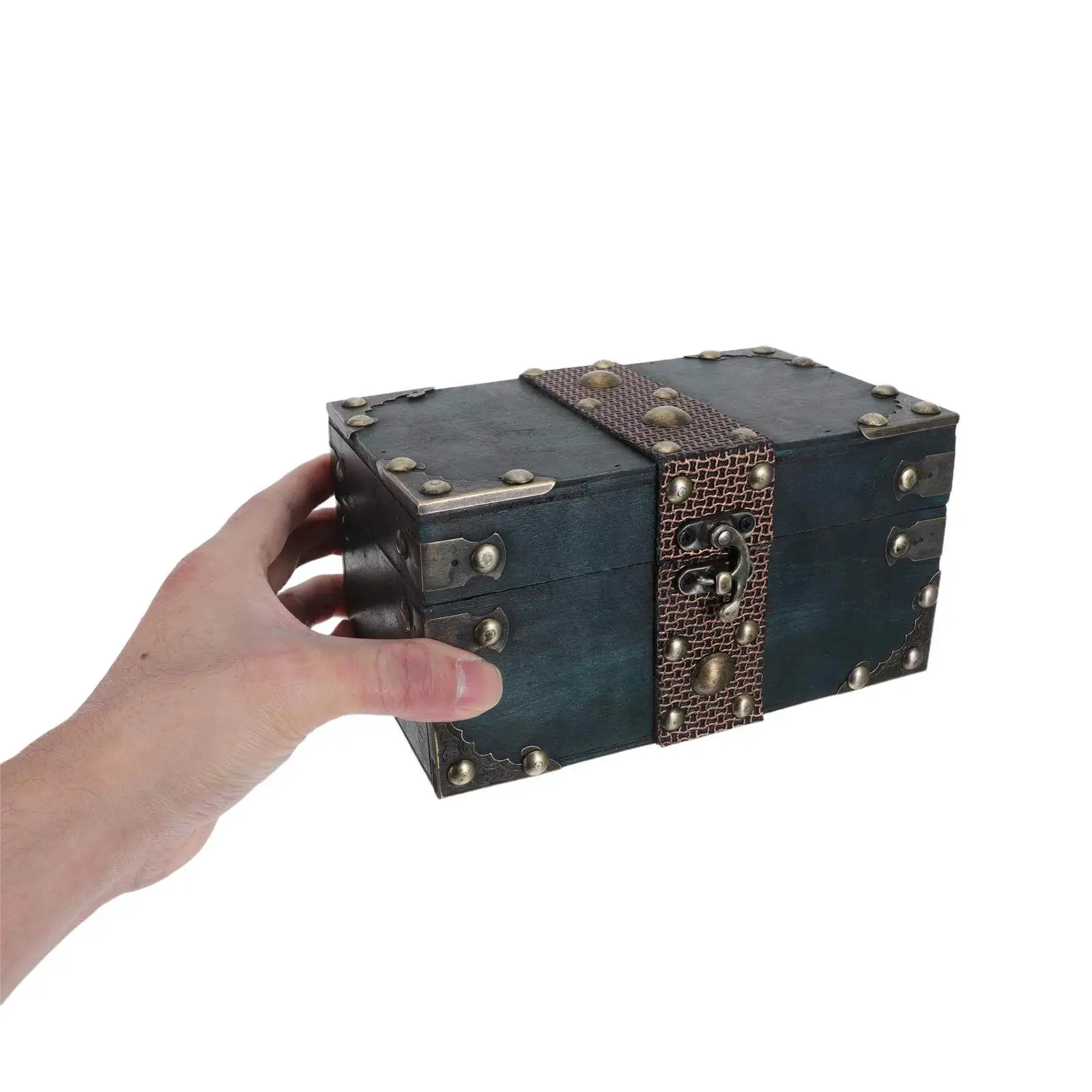 

Винтажная шкатулка для украшений в стиле сундука с замком, ретро-органайзер для хранения, дорожный футляр для женских мелочей и памятных вещей