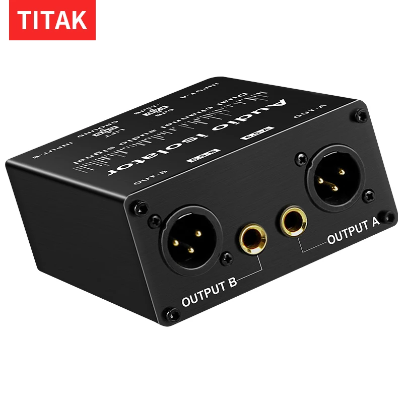 1Pcs Audio Isolator Audio Signal Isolator Eliminates Current Noise Dual-Channel 6.5 XLR Mixer Audio Isolator for Studio